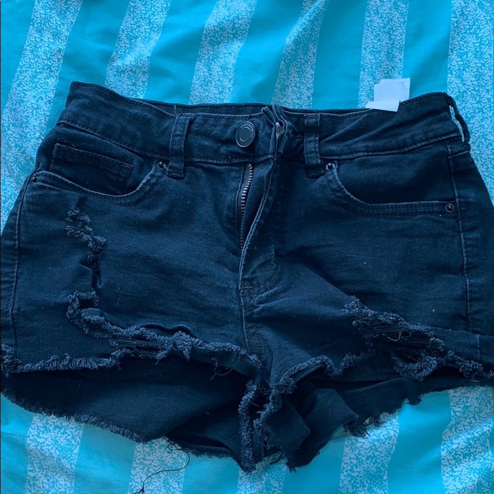 Some black shorts